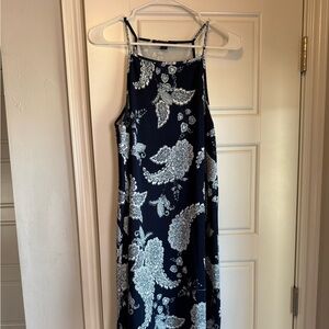 Boston Proper Navy and White Paisley Sundress